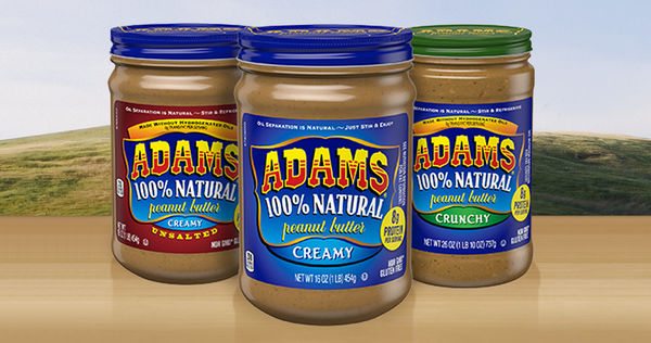 Three Adams Peanut Butter Jars